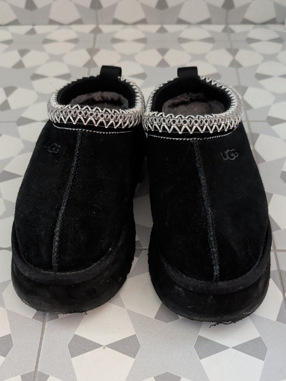 UGG Black Platform Suede Slip-On Size 6